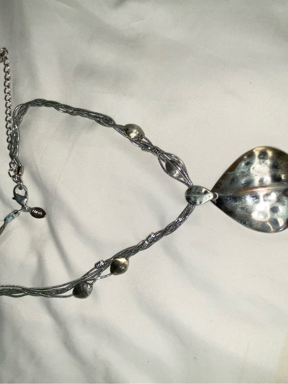 Chico Silver-Tone Hammered Pendant Necklace -